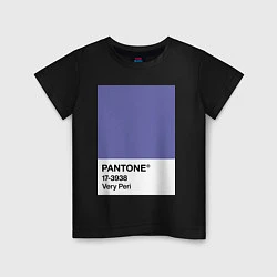 Футболка хлопковая детская Цвет Pantone 2022 года - Very Peri, цвет: черный