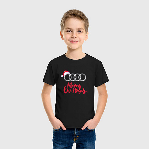 Детская футболка AUDI MERRY CHRISTMAS / Черный – фото 3