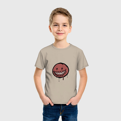 Детская футболка Граффити зубастик / Миндальный – фото 3