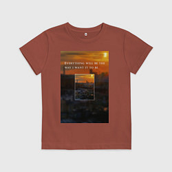 Футболка хлопковая детская Питерский закат, цвет: кирпичный