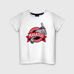 Футболка хлопковая детская Brevard County Manatees - baseball team, цвет: белый