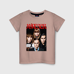 Футболка хлопковая детская MANESKIN POSTER СОСТАВ, цвет: пыльно-розовый