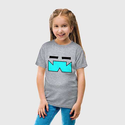 Детская футболка GEOMETRY DASH КЛАССИКА СМАЙЛ / Меланж – фото 4