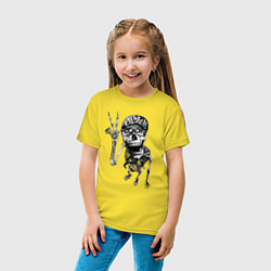 Футболка хлопковая детская Skeleton dude, цвет: желтый — фото 2