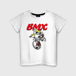 Футболка хлопковая детская Extreme BMX riding, цвет: белый