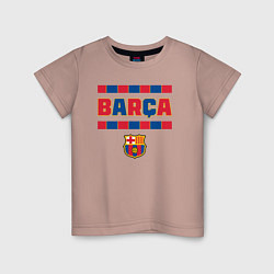 Футболка хлопковая детская Barcelona FC ФК Барселона, цвет: пыльно-розовый