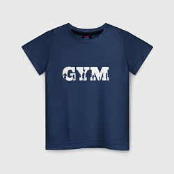 Футболка хлопковая детская GYM- образ жизни, цвет: тёмно-синий