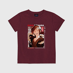 Футболка хлопковая детская Дюрарара Durarara, Изая Орихара, цвет: меланж-бордовый