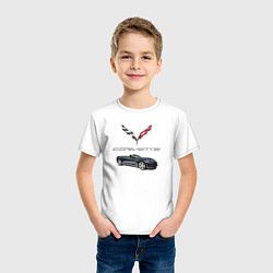Футболка хлопковая детская Chevrolet Corvette, цвет: белый — фото 2