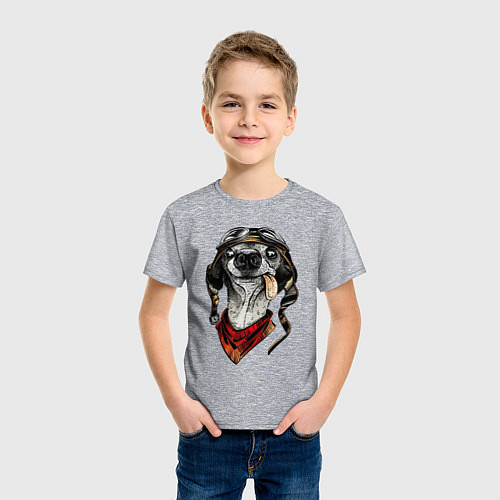 Детская футболка Biker dog / Меланж – фото 3