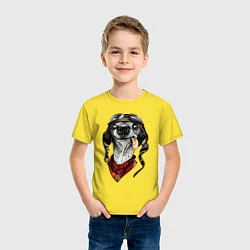 Футболка хлопковая детская Biker dog, цвет: желтый — фото 2