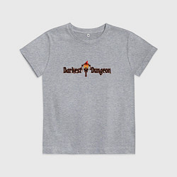 Футболка хлопковая детская LOGO DARK DARKEST DUNGEON FIRE, цвет: меланж