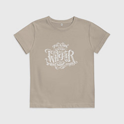 Футболка хлопковая детская Ведьмак новый сезон, цвет: миндальный