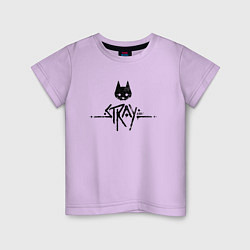 Футболка хлопковая детская Stray: Black Logo, цвет: лаванда