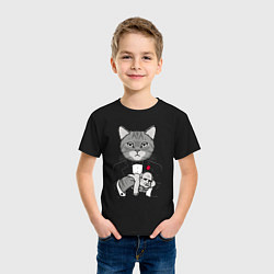 Футболка хлопковая детская Крестный Котец, цвет: черный — фото 2