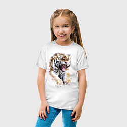 Футболка хлопковая детская Независимая тигрица, цвет: белый — фото 2