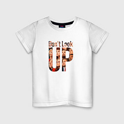 Футболка хлопковая детская Dont look up brush edition, цвет: белый