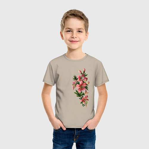 Детская футболка Любимые цветы рядом / Миндальный – фото 3