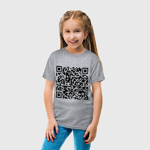 Детская футболка QR-код Скала Джонсон / Меланж – фото 4
