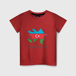 Футболка хлопковая детская Map Azerbaijan, цвет: красный