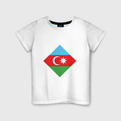 Футболка хлопковая детская Flag Azerbaijan, цвет: белый