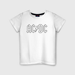 Футболка хлопковая детская ACDC Logo Молния, цвет: белый