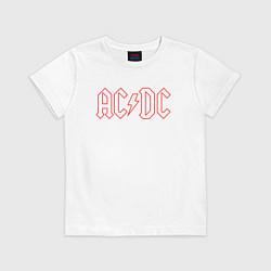 Футболка хлопковая детская ACDC - Logo, цвет: белый