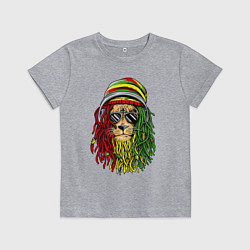 Футболка хлопковая детская Rasta lioN, цвет: меланж