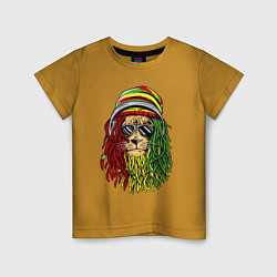 Футболка хлопковая детская Rasta lioN, цвет: горчичный