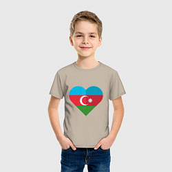 Футболка хлопковая детская Сердце Азербайджана, цвет: миндальный — фото 2