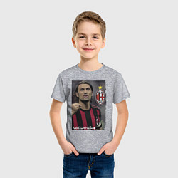Футболка хлопковая детская Paolo Cesare Maldini - Milan, captain, цвет: меланж — фото 2