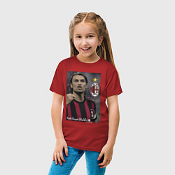 Футболка хлопковая детская Paolo Cesare Maldini - Milan, captain, цвет: красный — фото 2