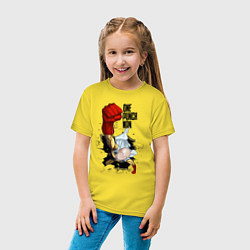 Футболка хлопковая детская Saitama One Punch, цвет: желтый — фото 2