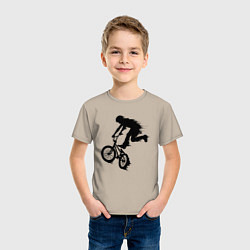 Футболка хлопковая детская ВЕЛОСПОРТ BMX Racing ВЕЛОСИПЕДИСТ, цвет: миндальный — фото 2