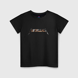Футболка хлопковая детская Metallica emblem, цвет: черный