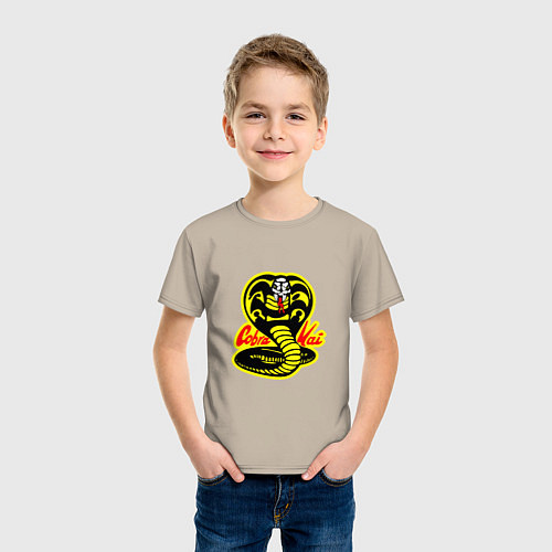 Детская футболка Кобра кай лого / Миндальный – фото 3