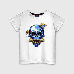 Футболка хлопковая детская Skull & Mushrooms, цвет: белый