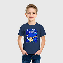 Футболка хлопковая детская Sonic Adventure Sonic, цвет: тёмно-синий — фото 2