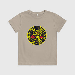 Футболка хлопковая детская Кобра Кай Большое Лого, цвет: миндальный
