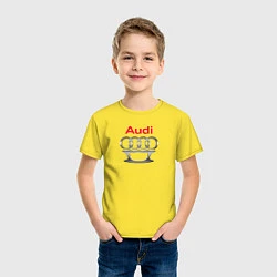 Футболка хлопковая детская Audi костет, цвет: желтый — фото 2