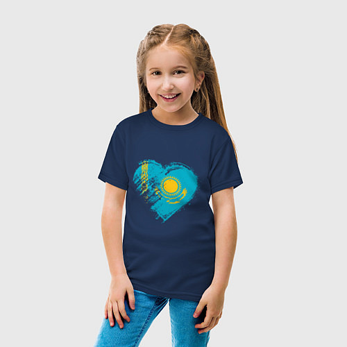 Детская футболка Сердечко Казахстана / Тёмно-синий – фото 4