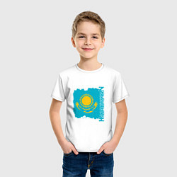 Футболка хлопковая детская Kazakhstan Sun, цвет: белый — фото 2