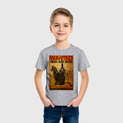 Футболка хлопковая детская Разыскивается Кот, цвет: меланж — фото 2