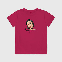 Футболка хлопковая детская Kitty, цвет: маджента