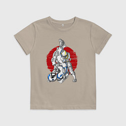 Футболка хлопковая детская Боевые искусства космонавтов, цвет: миндальный