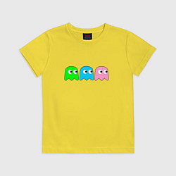 Футболка хлопковая детская Pac man - play Для двоих, цвет: желтый