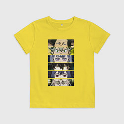 Футболка хлопковая детская Чнерный Клевер Black Clover, персонажи, цвет: желтый