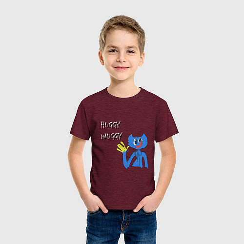 Детская футболка Хагги Poppy Playtime / Меланж-бордовый – фото 3