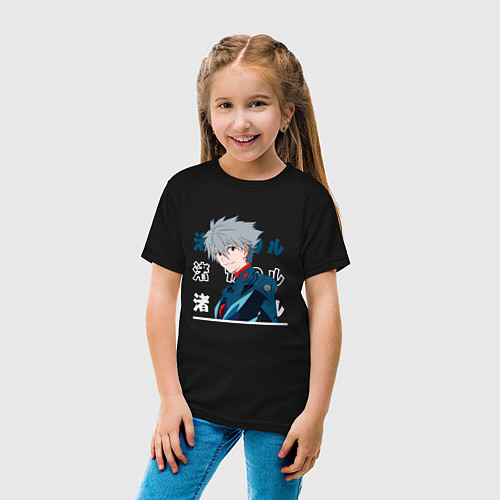 Детская футболка Евангелион Neon Genesis Evangelion, Kaworu Nagisa / Черный – фото 4