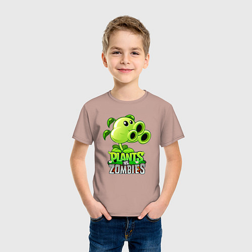 Детская футболка Plants vs Zombies Тристрел / Пыльно-розовый – фото 3